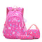 sac à dos scolaire fille 3 pièces rose foncé avec cartable pochette et trousse
