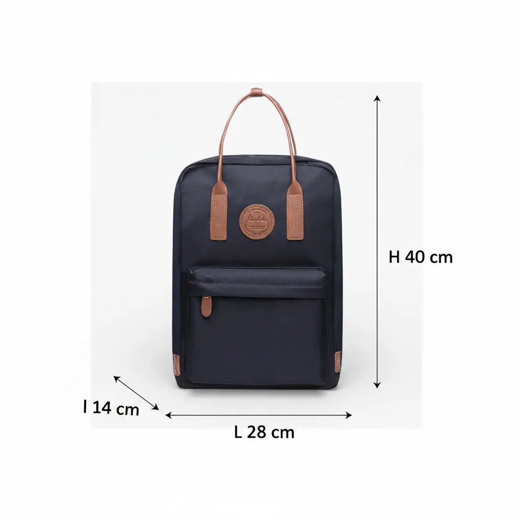 Sac à dos scolaire lycée noir vue face avec compartiment ordinateur portable