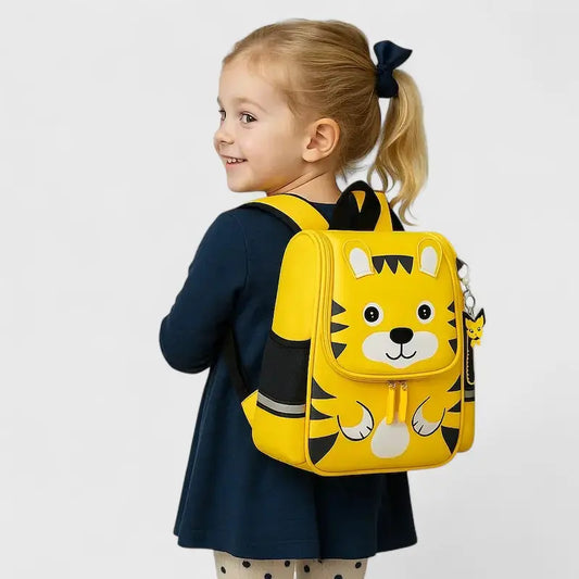 sac à dos tigre jaune pour enfants en maternelle avec bretelles rembourrées
