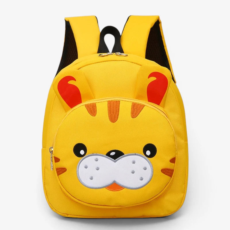 Sac à dos tigre jaune pour enfant en maternelle vue de face