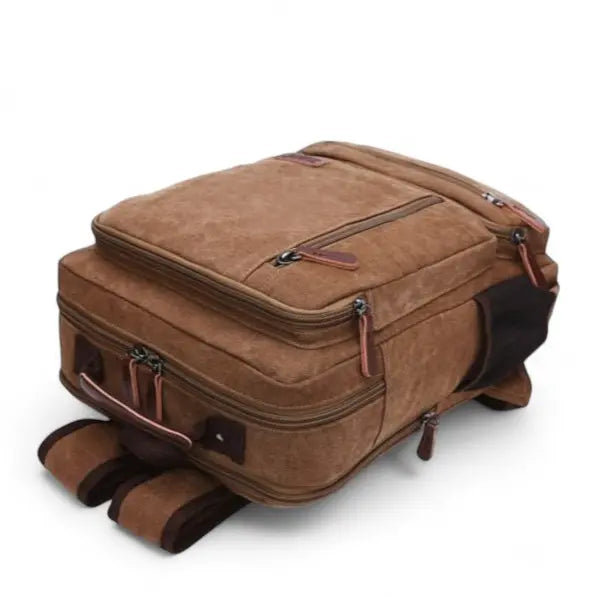 Base du sac à dos en toile avec sangles réglables et double fermeture