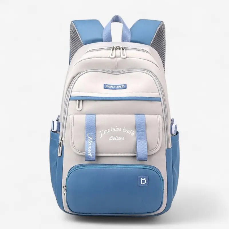 Sac à dos ultra léger fille bleu et blanc grande capacité