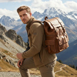 Sac à dos vintage homme en cuir véritable – Élégant et robuste - Vignette | Sacs pour tous