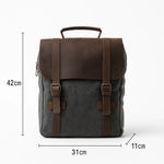 Sac à dos vintage en toile et cuir véritable – Élégance rétro & praticité - Vignette | Sacs pour tous