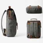 Sac à dos vintage en toile et cuir véritable – Élégance rétro & praticité - Vignette | Sacs pour tous