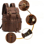 Sac à dos vintage en toile marron – Pratique & résistant - Vignette | Sacs pour tous