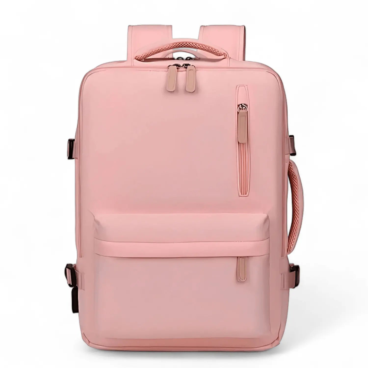 Sac à dos de voyage 35L rose – Grand compartiment cabine, multipoches et port USB