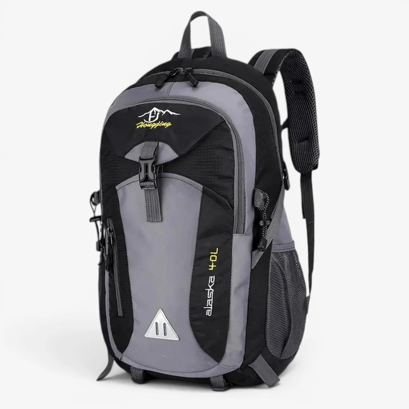 Sac à dos de voyage 40L noir et gris au design moderne