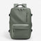 Sac à dos de voyage extensible 23-39L vert avec design sobre et compartiment frontal