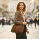 Sac à main cuir suédé transformable – marron - Vignette | Sacs pour tous