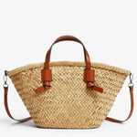 Sac à main paille tressée bohème – Élégant & naturel - Vignette | Sacs pour tous