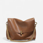 Grand sac à rabat souple en cuir véritable – Élégance intemporelle et look moderne - Vignette | Sacs pour tous