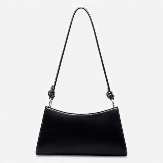 Sac baguette en cuir noir pour femme
