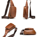 Sac banane en cuir véritable – design rétro et bandoulière ajustable - Vignette | Sacs pour tous