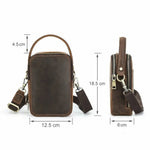 Sac bandoulière compact homme en cuir – style vintage brun - Vignette | Sacs pour tous