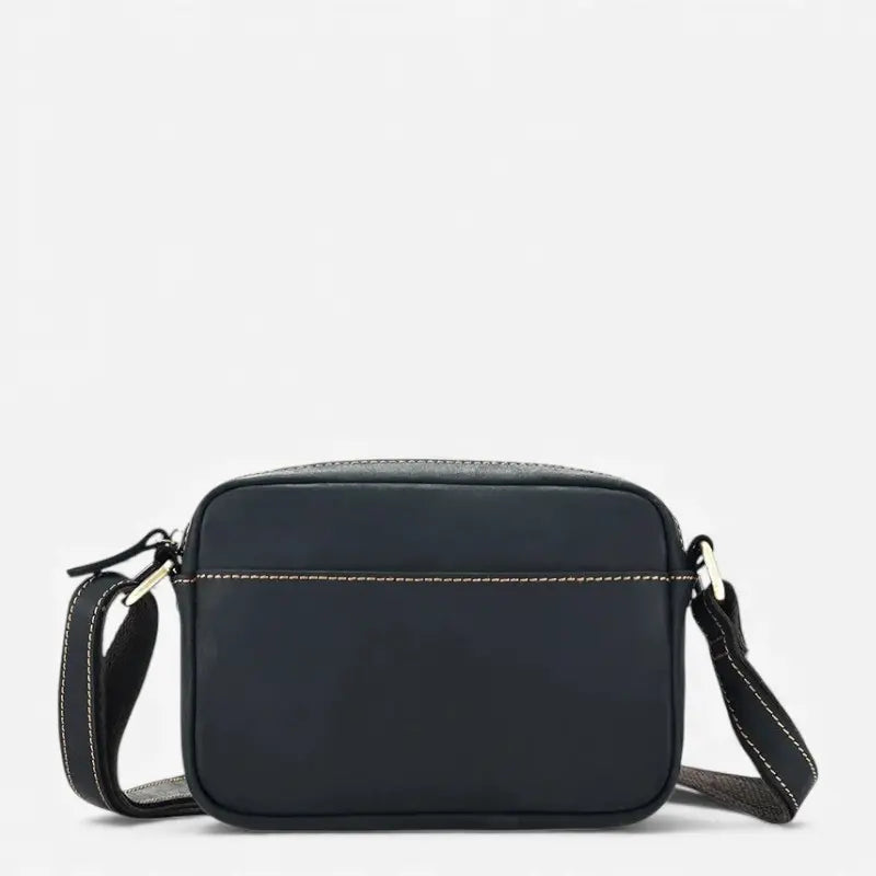 Sac bandoulière en cuir de vachette noir foncé style vintage pour homme