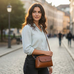 Sac bandoulière cuir marron – Compact et raffiné - Vignette | Sacs pour tous