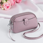 Petit sac bandoulière en cuir véritable – Violet & Bleu - Vignette | Sacs pour tous