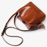 Sac bandoulière en cuir pour femme avec pompon - Vignette | Sacs pour tous