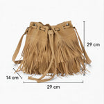 Sac bourse à franges en cuir synthétique - Vignette | Sacs pour tous