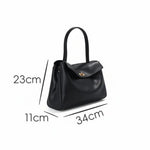 Sac cabas cuir pleine fleur noir femme avec rabat - Vignette | Sacs pour tous