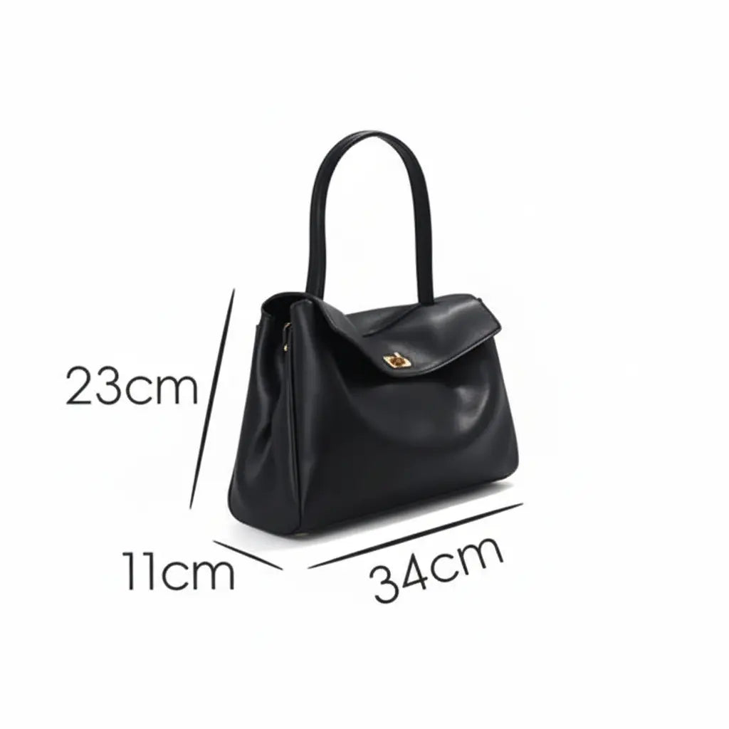 Dimensions sac cabas cuir noir femme 34 cm 23 cm 11 cm