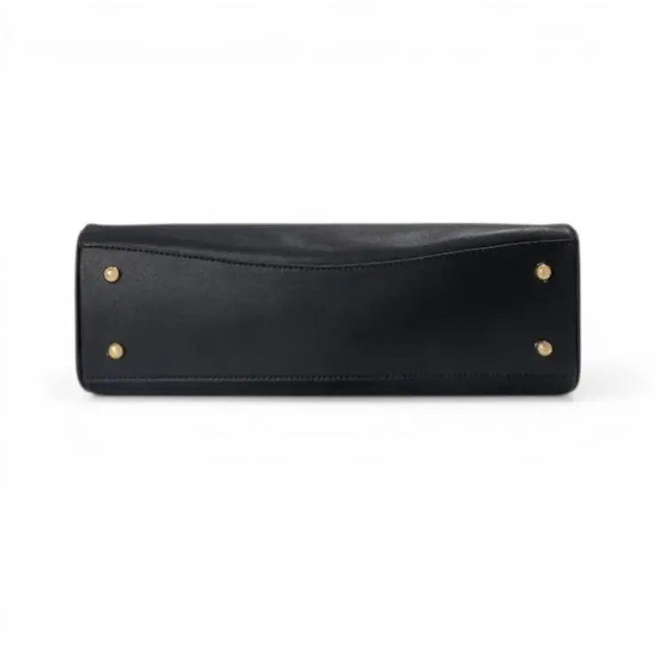 Sac cabas cuir noir femme dessous avec renforts de protection