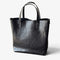 Sac cabas en cuir noir avec anses assorties