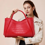 Sac cabas cuir pleine fleur femme – effet croco élégant - Vignette | Sacs pour tous