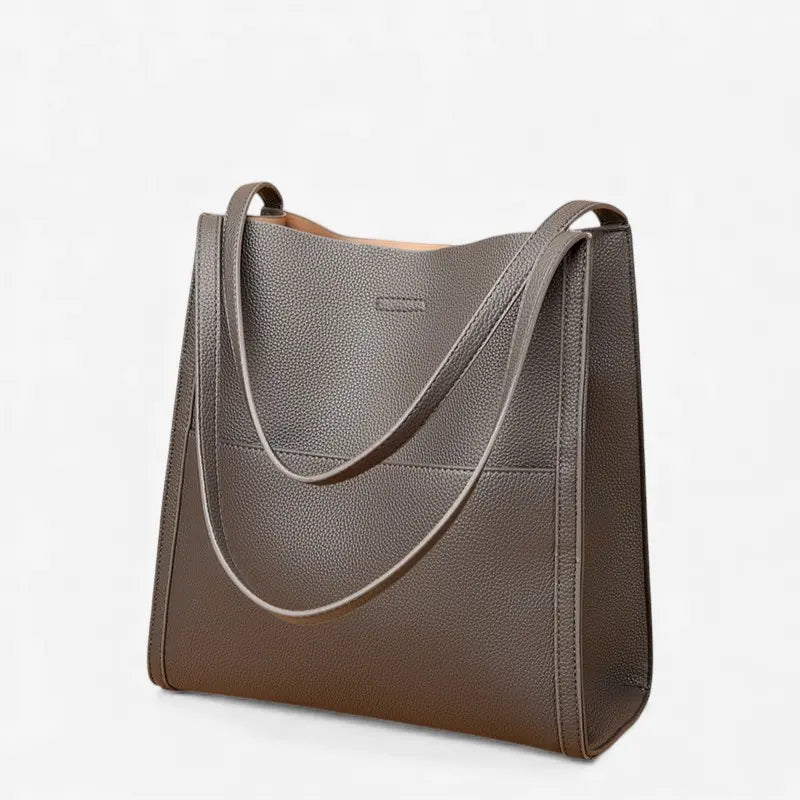 sac cabas en cuir synthétique gris pour femme, vue avant