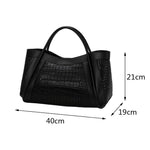 Sac cabas cuir pleine fleur femme – effet croco élégant - Vignette | Sacs pour tous