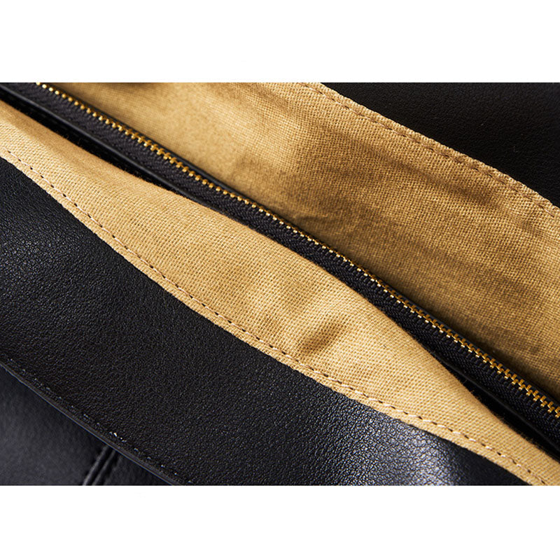 Vue de face du sac cabas femme en cuir camel, anses longues et design horizontal élégant.