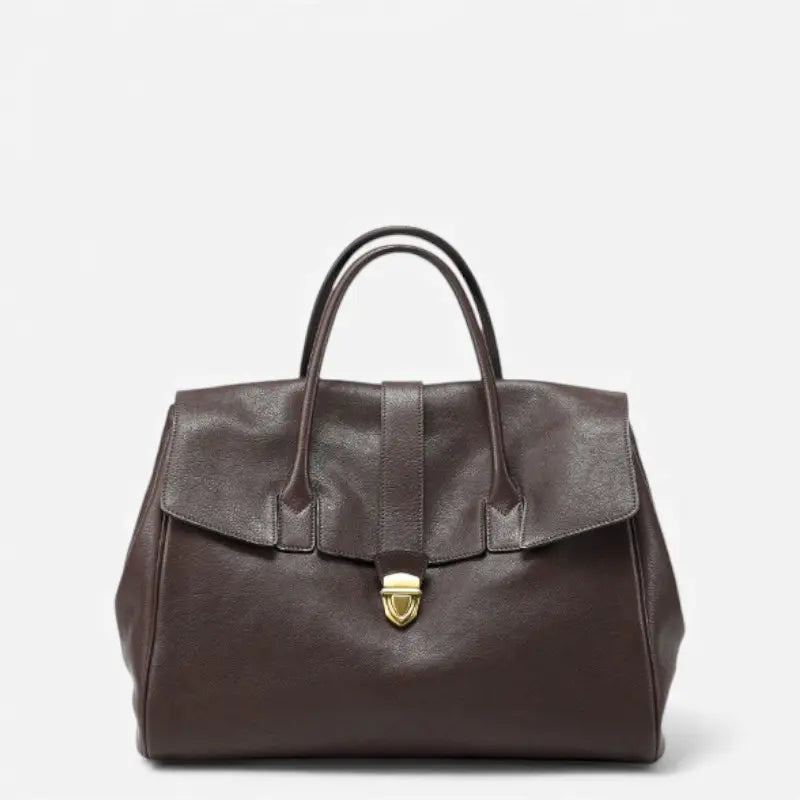 Sac cabas marron présenté de face sur fond blanc