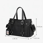 Sac cabas noir grande capacité – Bandoulière amovible - Vignette | Sacs pour tous