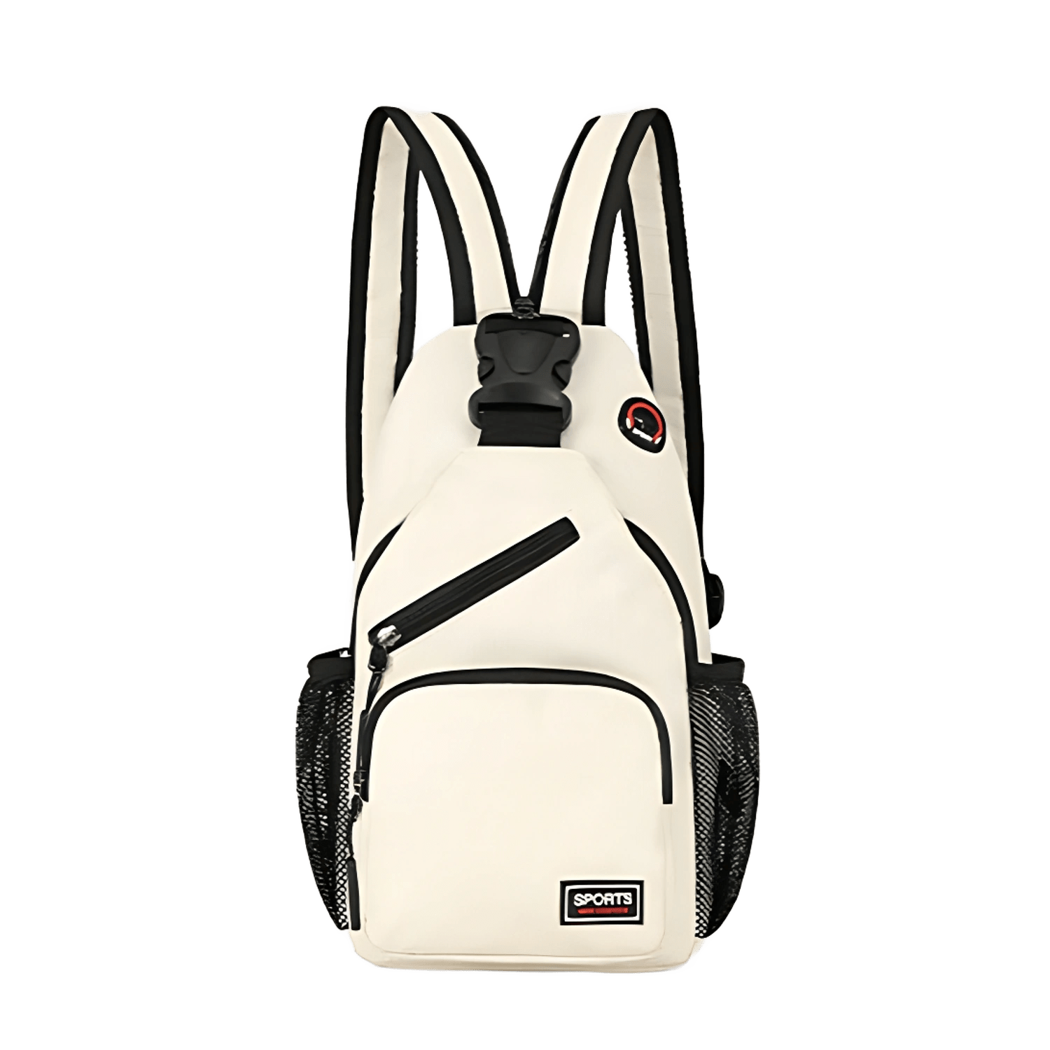 Sac convertible 2-en-1 blanc avec design moderne et poche avant fonctionnelle