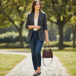 Sac à bandoulière en cuir suédé véritable pour femme - Vignette | Sacs pour tous