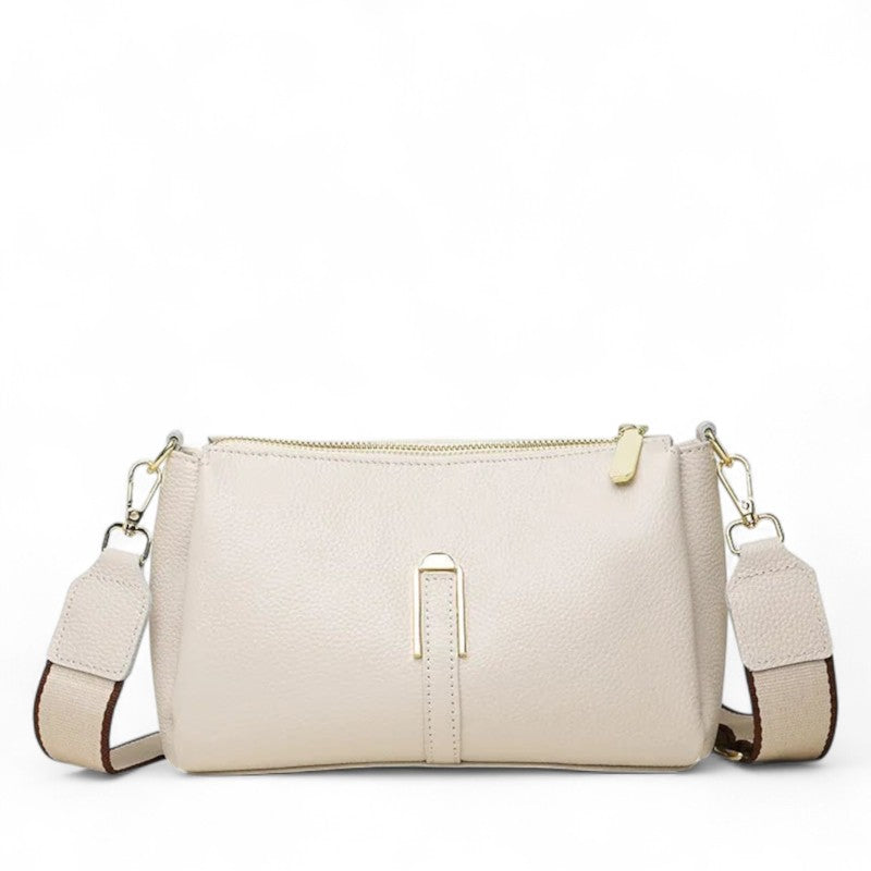 Sac en cuir de vachette blanc pour femme avec bandoulière