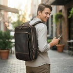 Sac à dos cuir véritable 15,6 pouces – Vintage & professionnel - Vignette | Sacs pour tous