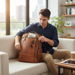 Sac à dos cuir véritable 15,6 pouces – Vintage & professionnel - Vignette | Sacs pour tous