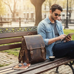 Sac à dos homme en cuir de vachette  rétro urbain 20L - Vignette | Sacs pour tous