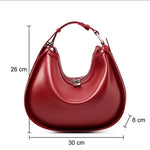 Sac porté épaule cuir de vachette femme – Forme croissant élégante - Vignette | Sacs pour tous