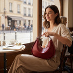 Sac porté épaule cuir de vachette femme – Forme croissant élégante - Vignette | Sacs pour tous