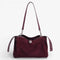 Sac porté épaule en cuir de vachette suédé prune
