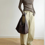 Sac épaule femme en cuir marron – souple et spacieux - Vignette | Sacs pour tous