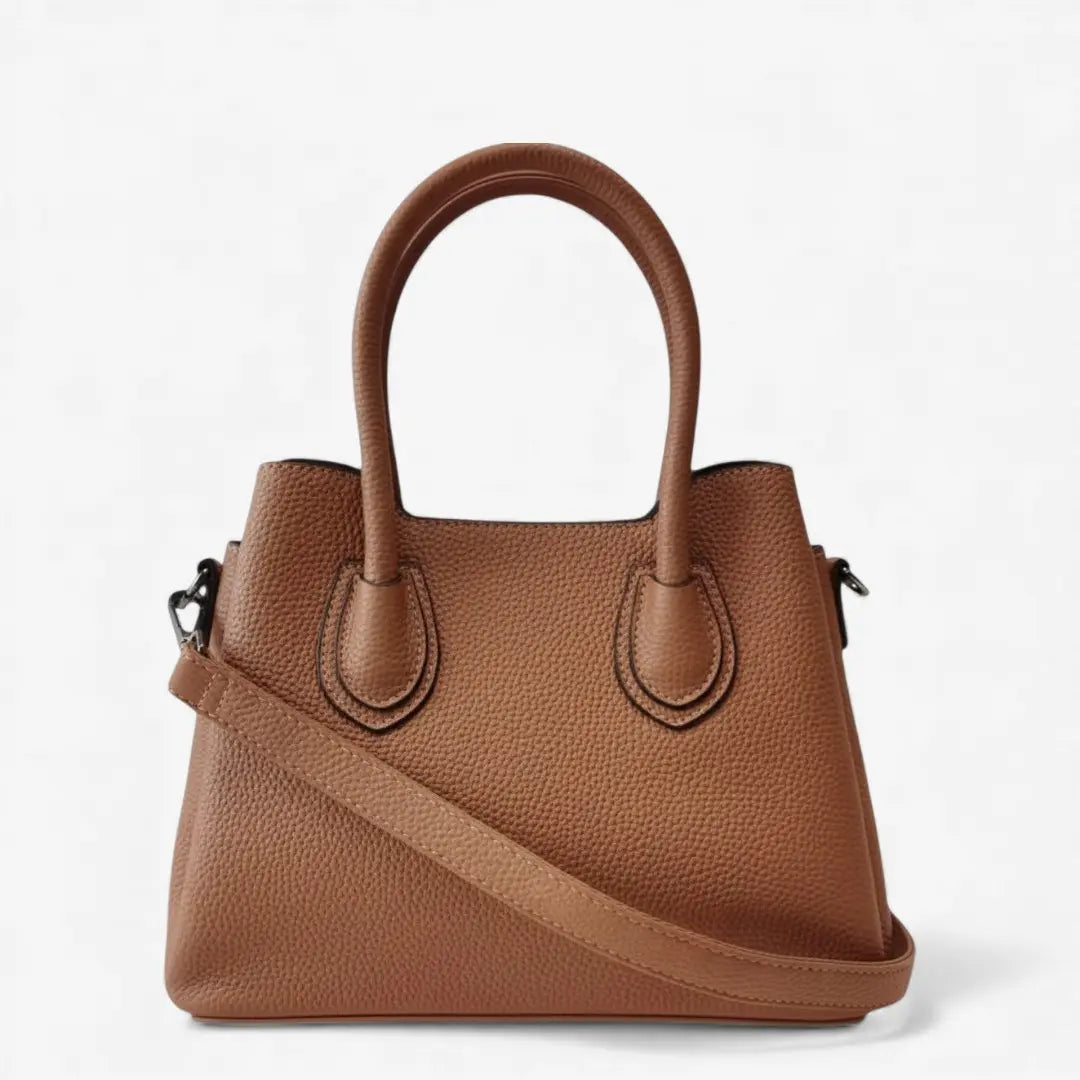 Sac femme en cuir de vachette marron vu de face