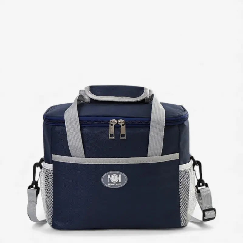 Sac isotherme bleu marine vu de face 