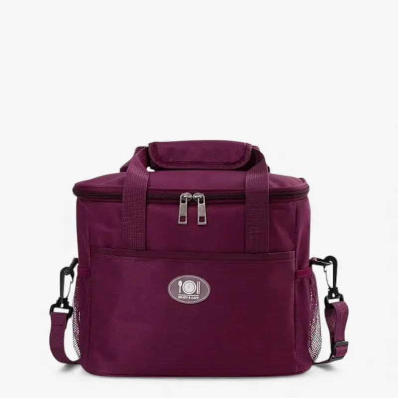 Sac isotherme bordeaux avec bandoulière réglable