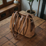 Sac à main cuir suédé transformable – marron - Vignette | Sacs pour tous