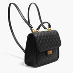 Sac matelassé noir femme – porté main ou sac à dos élégant - Vignette | Sacs pour tous