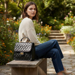 Sac matelassé noir femme – porté main ou sac à dos élégant - Vignette | Sacs pour tous